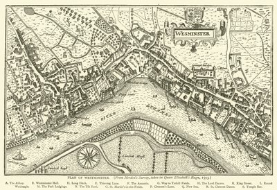 Plan of Westminster, from Norden